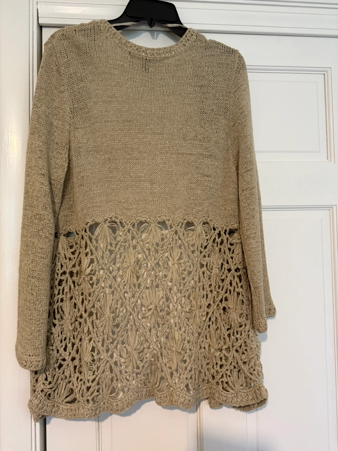 Fever Hand Crochet Cardigan - Beige, Size L - photo 2