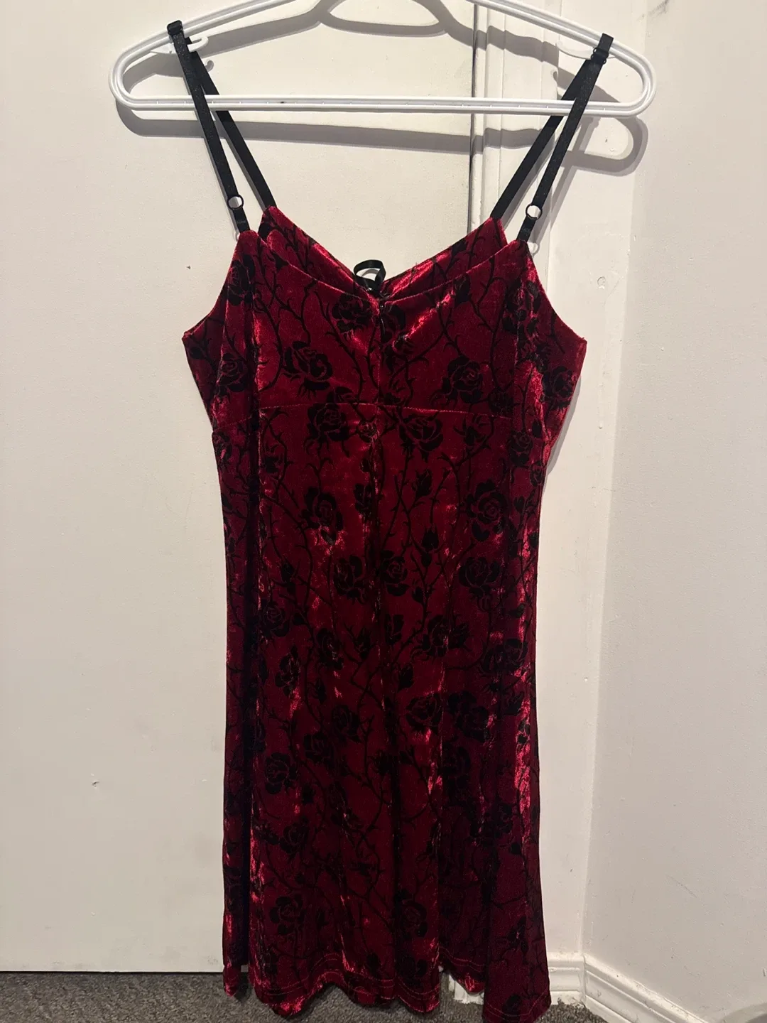 Velvet Red/Black Gothic Style Dress - photo 2