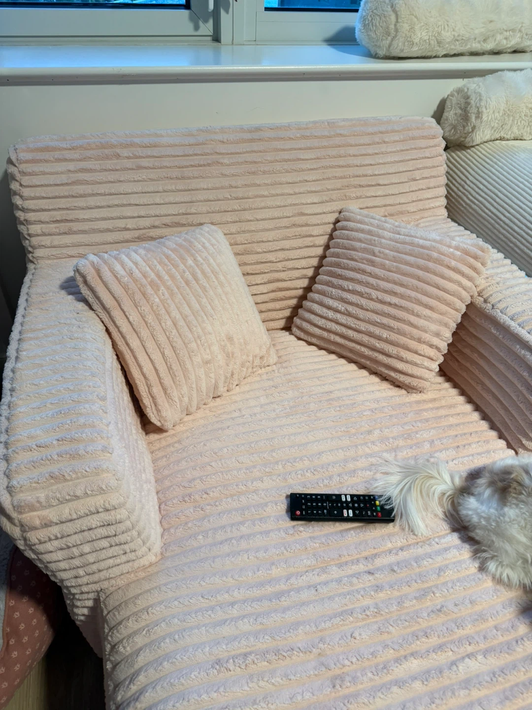 Pink Corduroy sofa - photo 2