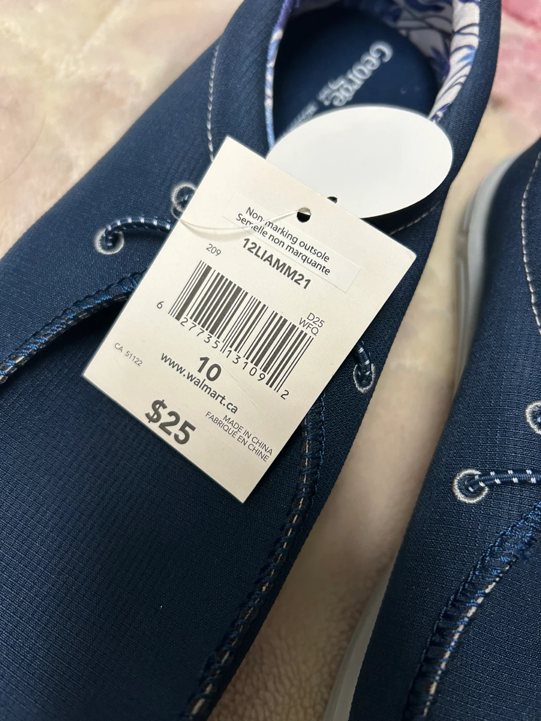 George Men's Navy Blue Boat Shoes Size 10 - photo 2
