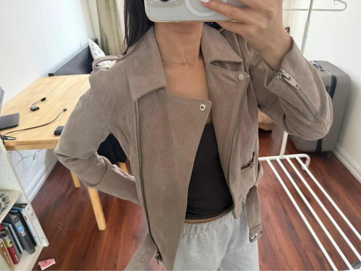 Tan Suede Moto Jacket - photo 2