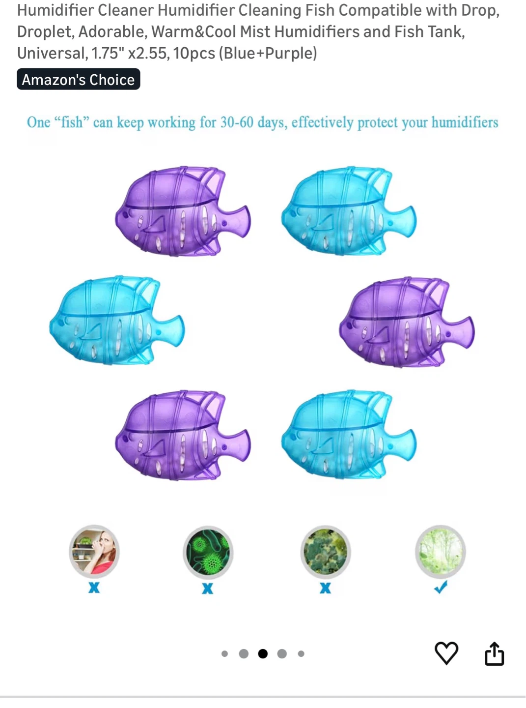 Humidifier Cleaner Fish - 16pcs Blue/Purple - photo 2