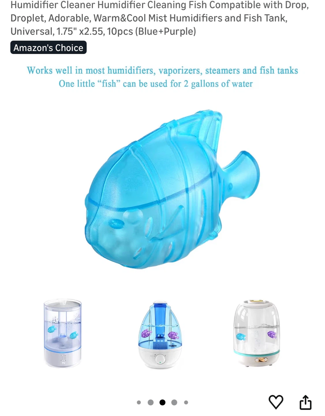 Humidifier Cleaner Fish - 16pcs Blue/Purple