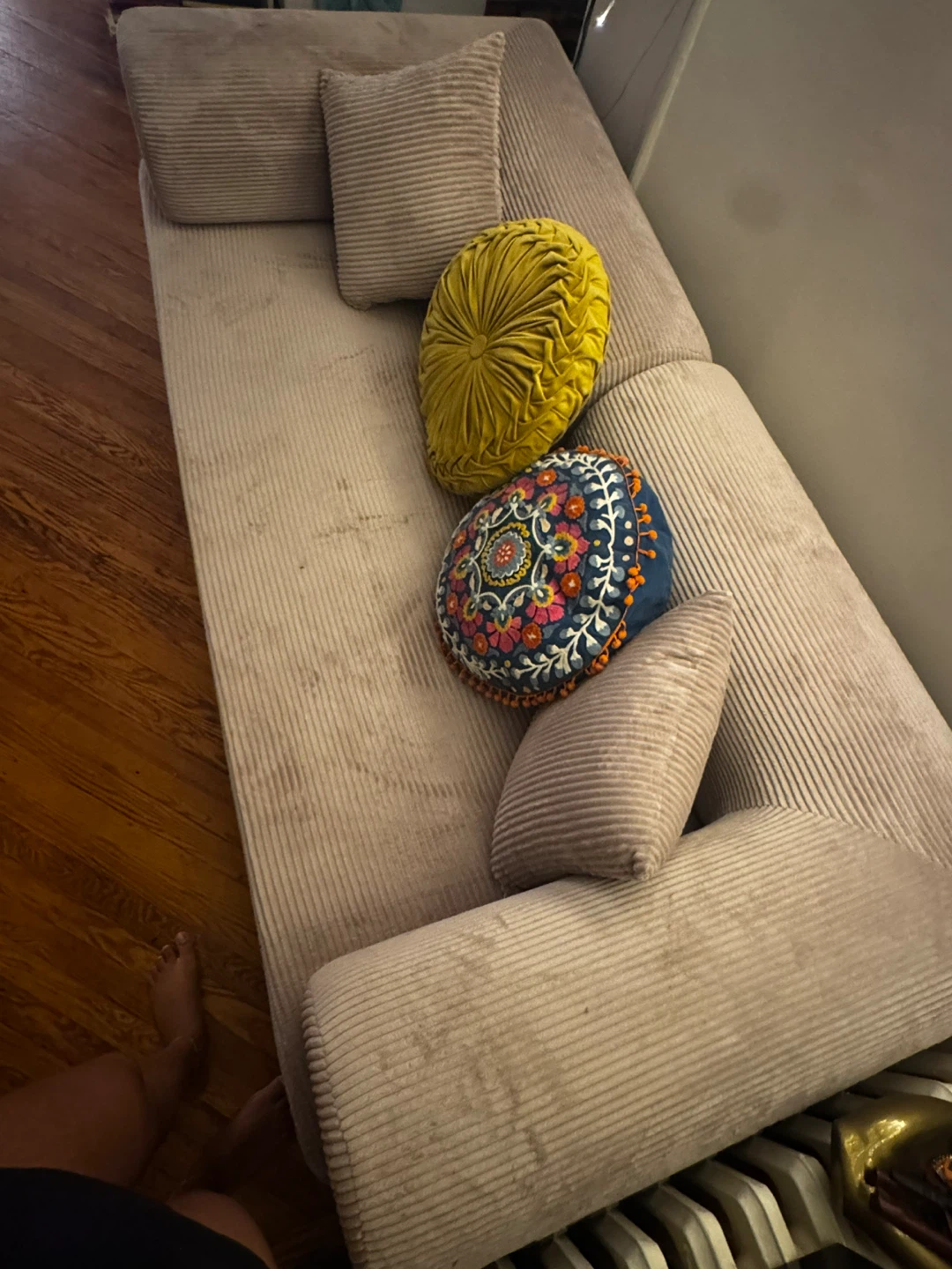 Desert Rose Corduroy Sofa/Daybed with Bolster Pillows - photo 5
