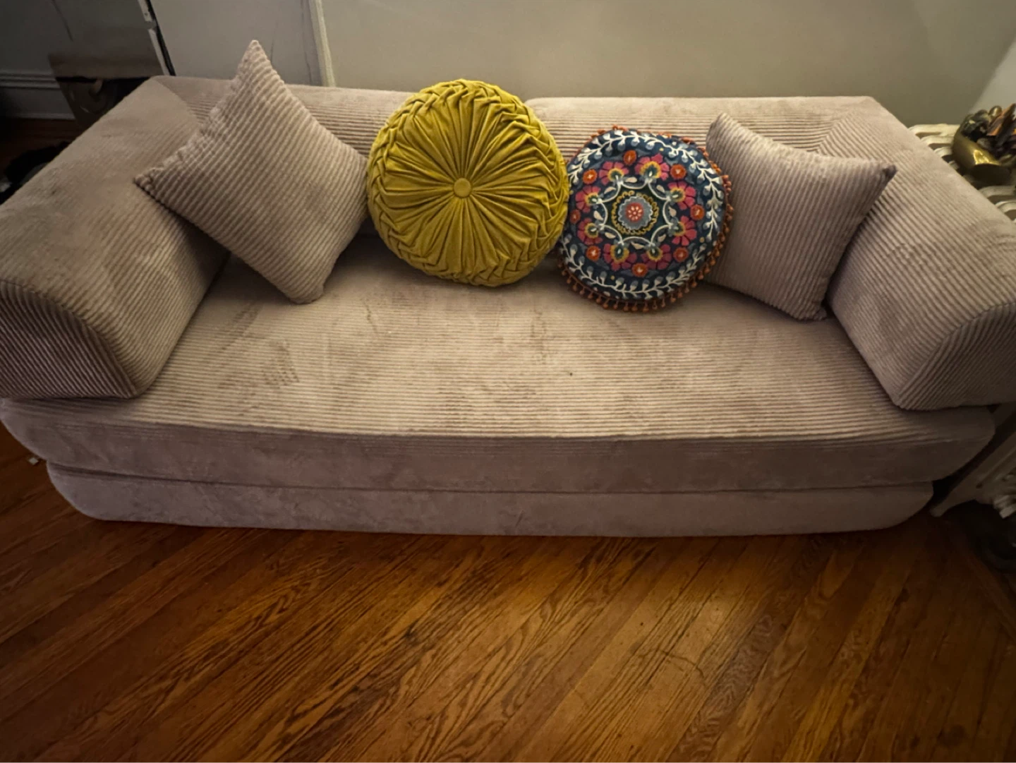 Desert Rose Corduroy Sofa/Daybed with Bolster Pillows - photo 4