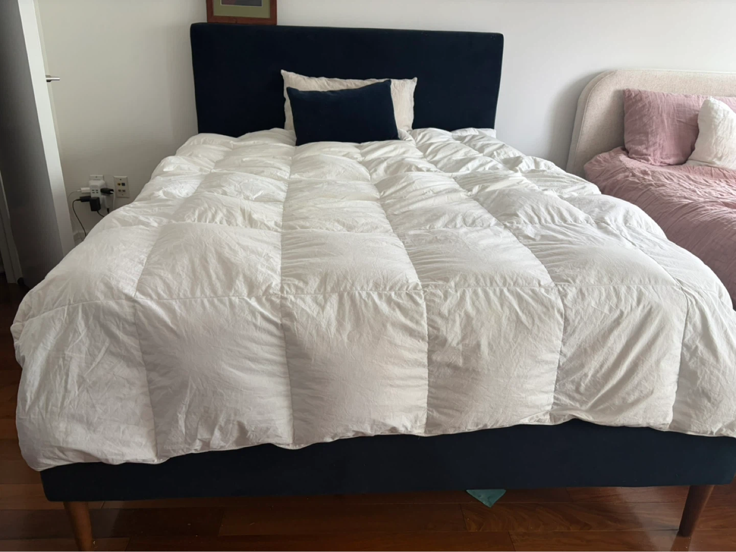 Dark blue bed frame