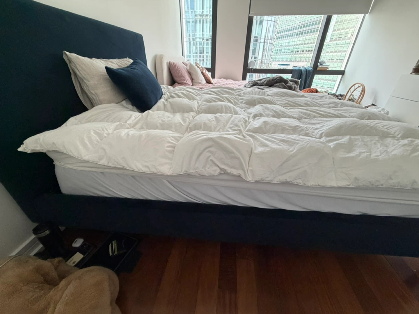 Dark blue bed frame - photo 2