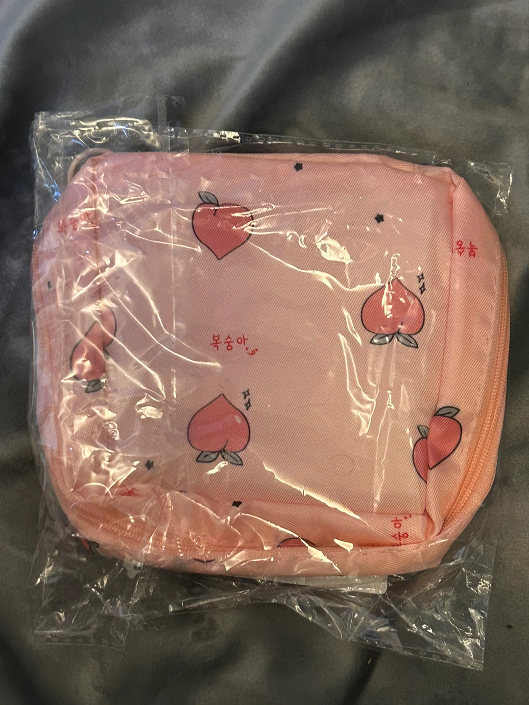Pink Peach Print Zipper Pouch - photo 2