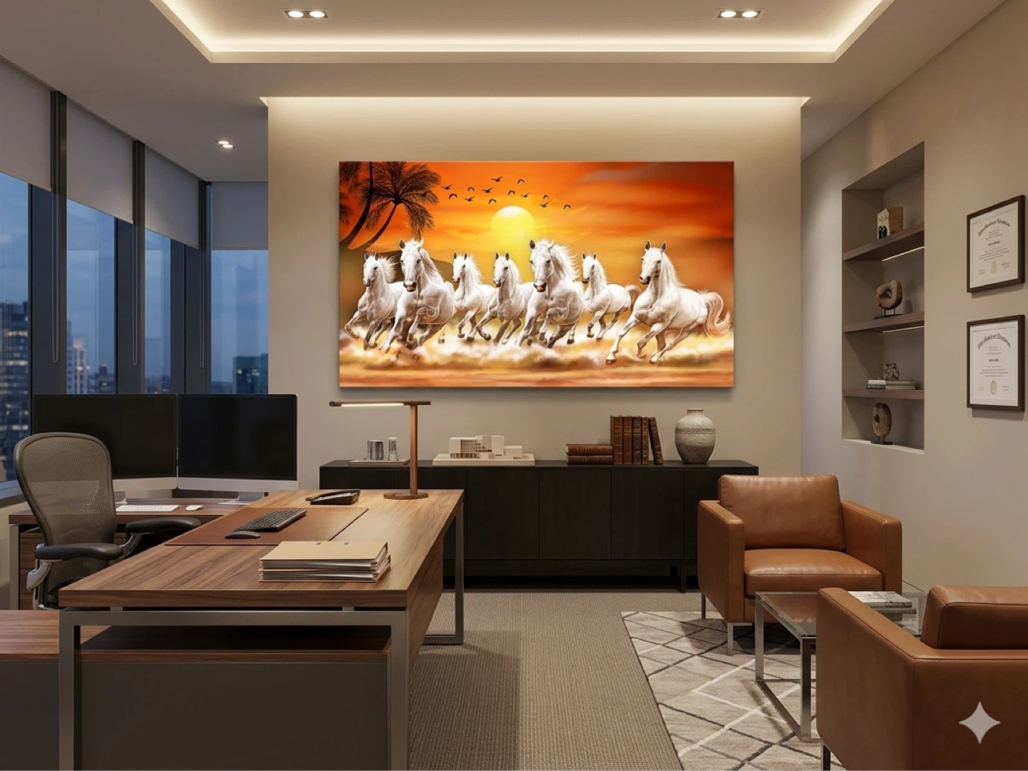 Canvas Print - Seven White Horses Running - photo 2
