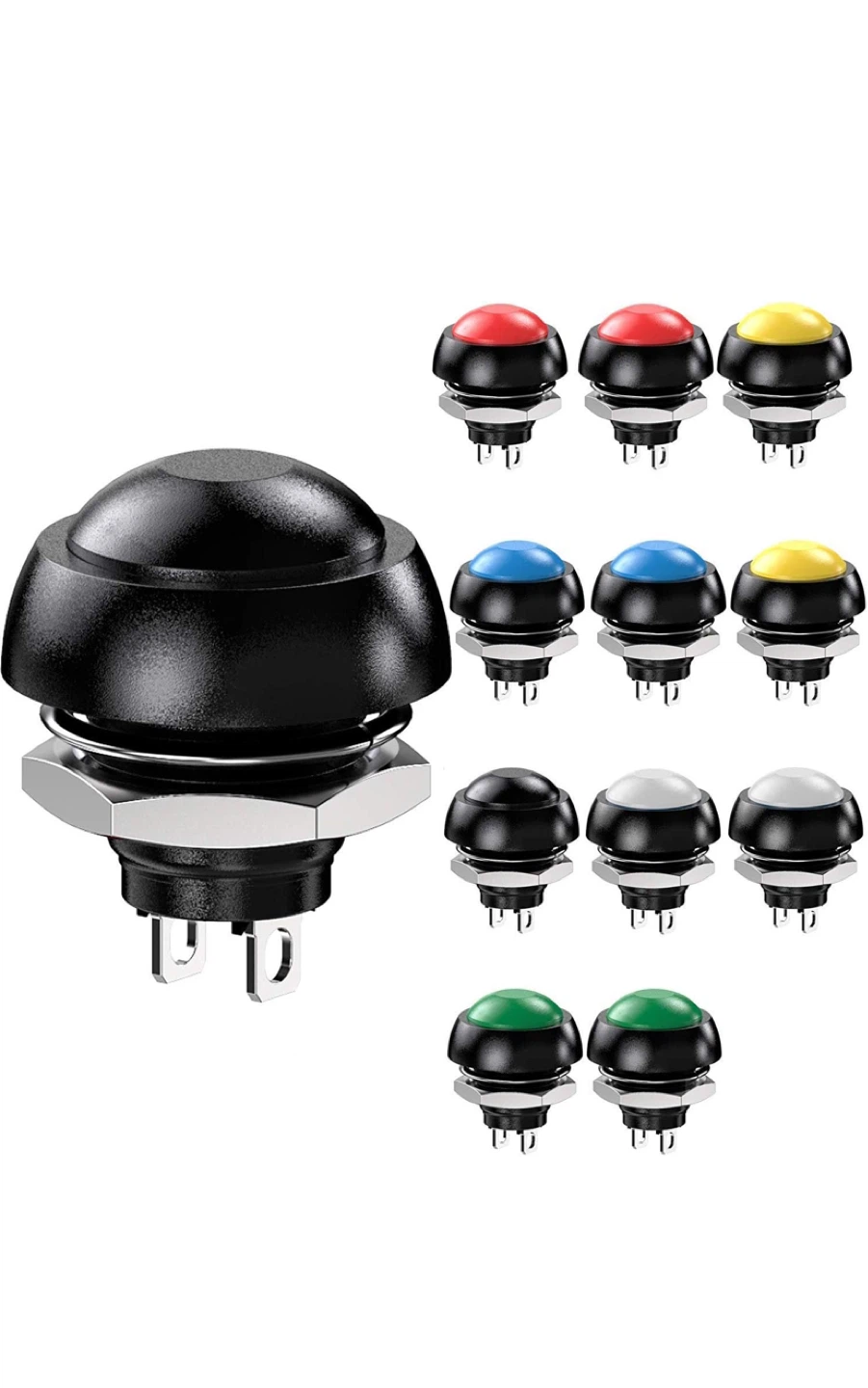 12pcs 12mm Waterproof Push Button Switches
