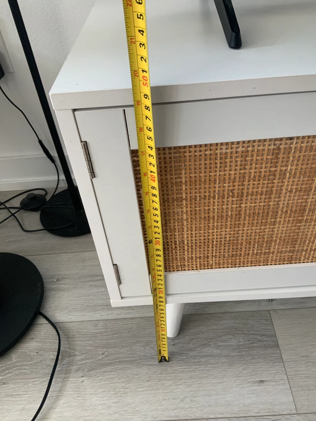 White Media Console with Rattan Doors - photo 4