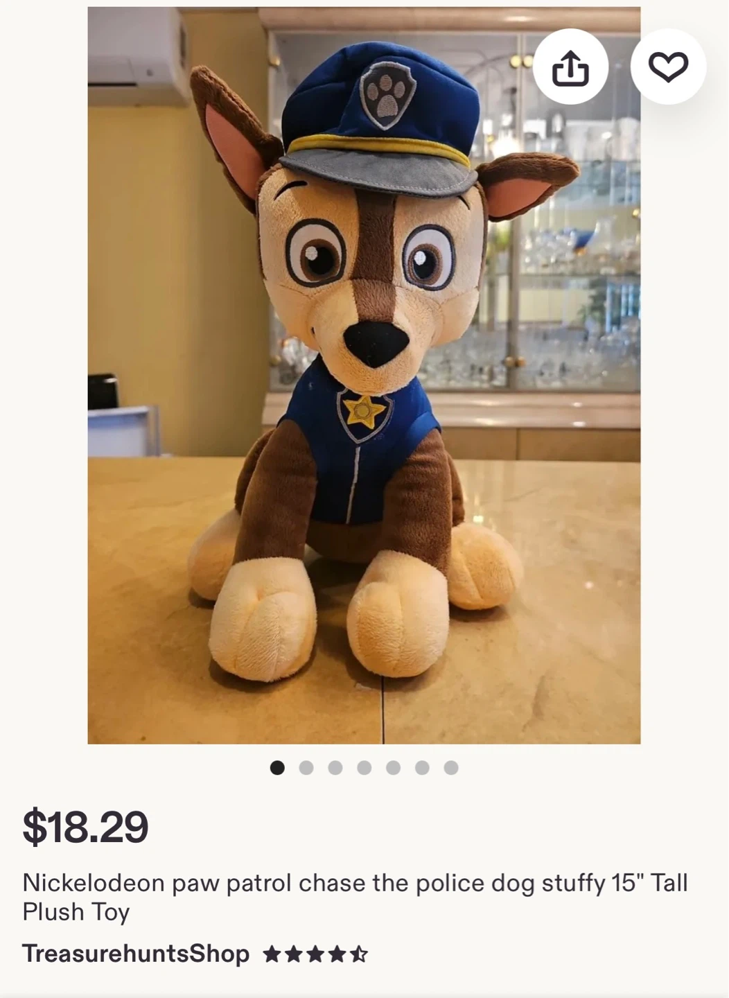 Nickelodeon Paw Patrol Chase Plush Toy 15" Tall - photo 4