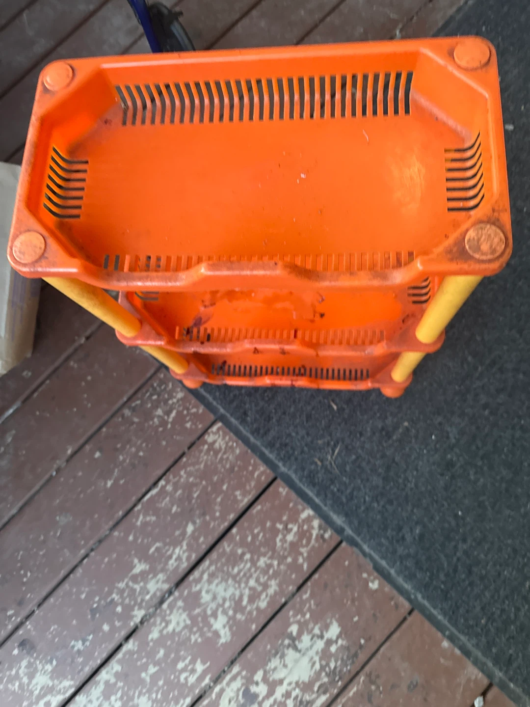 Orange 3-Tier Plastic Shelf Unit - photo 2