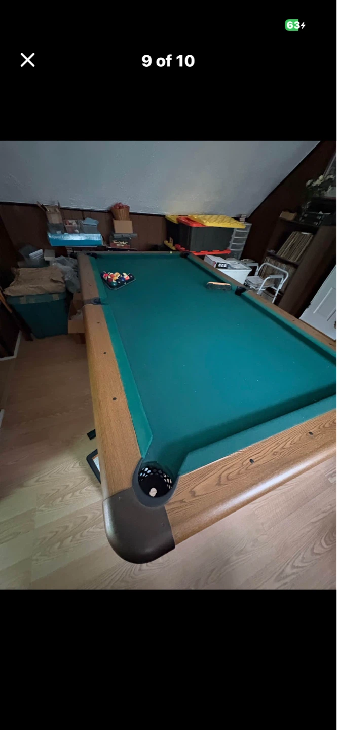 Harvard Pool Table with 2 sets of Balls and Cues - photo 3
