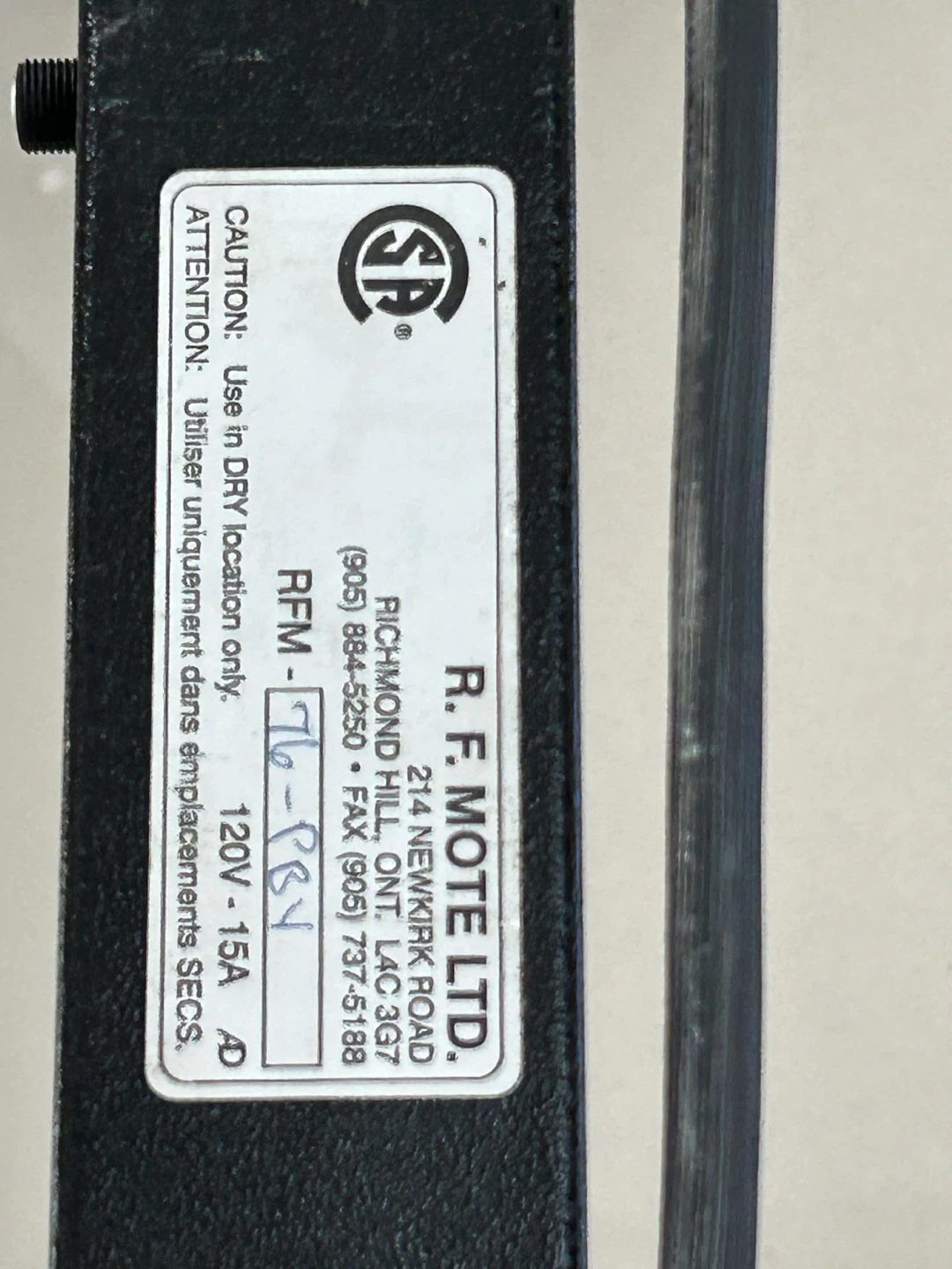 R.F. Mote Ltd. Power Bar 120V - 15A - photo 4