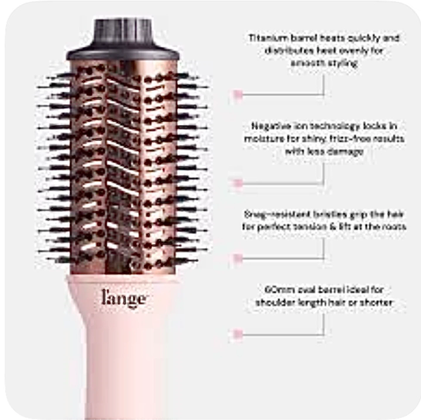 Lange Le Volume 60mm 2-in-1 Titanium Brush Dryer Blush