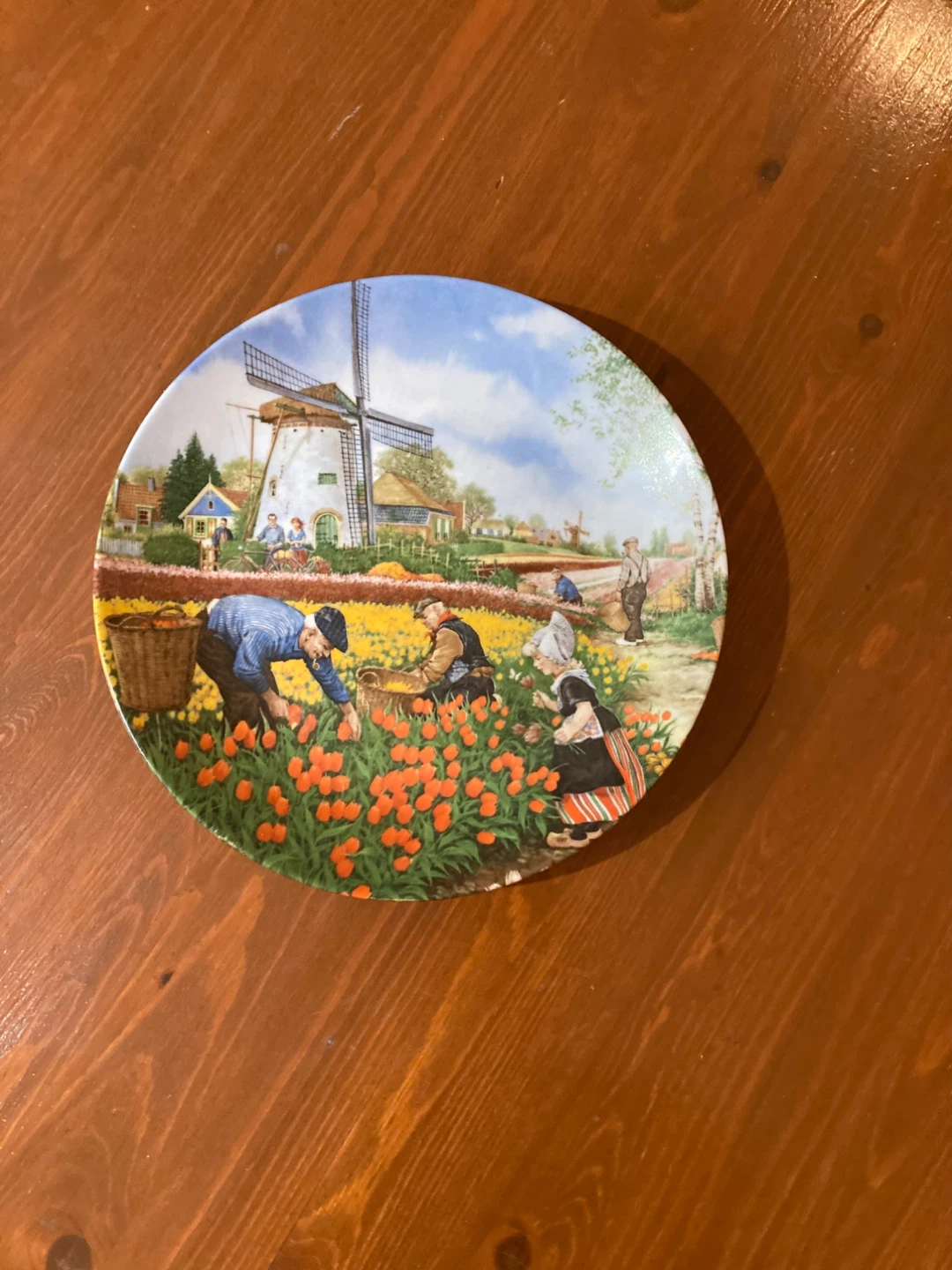 Decorative Netherlands Plate with Tulip Field Scene - photo 2