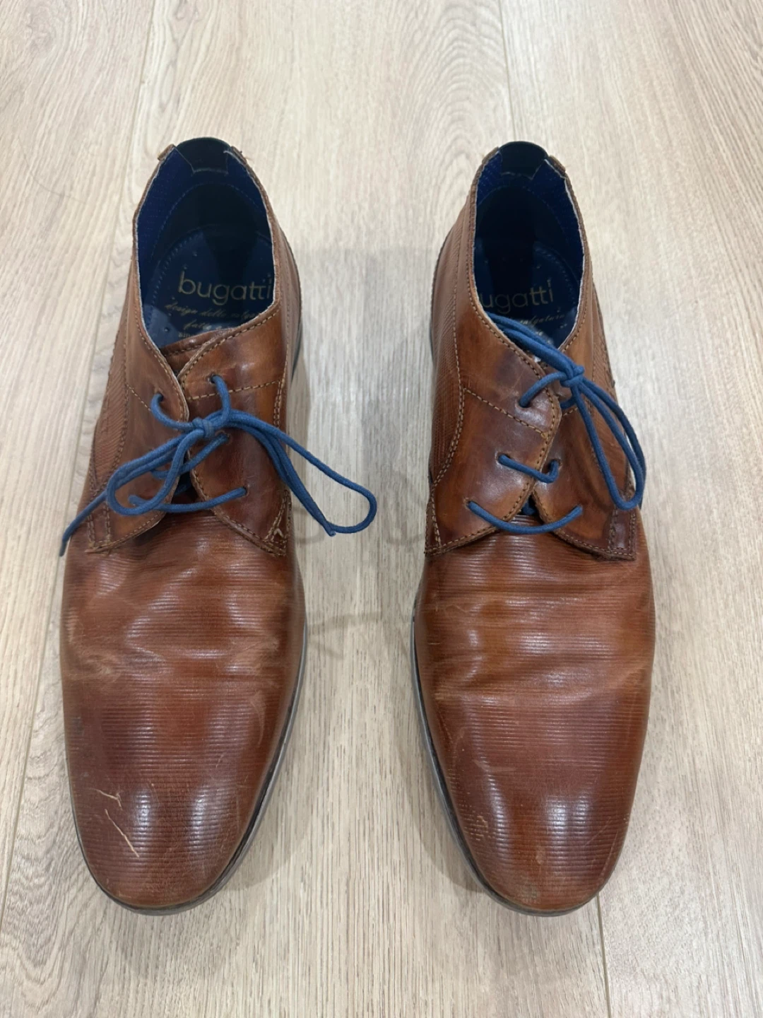 Bugatti Brown Leather Dress Shoes Size 43