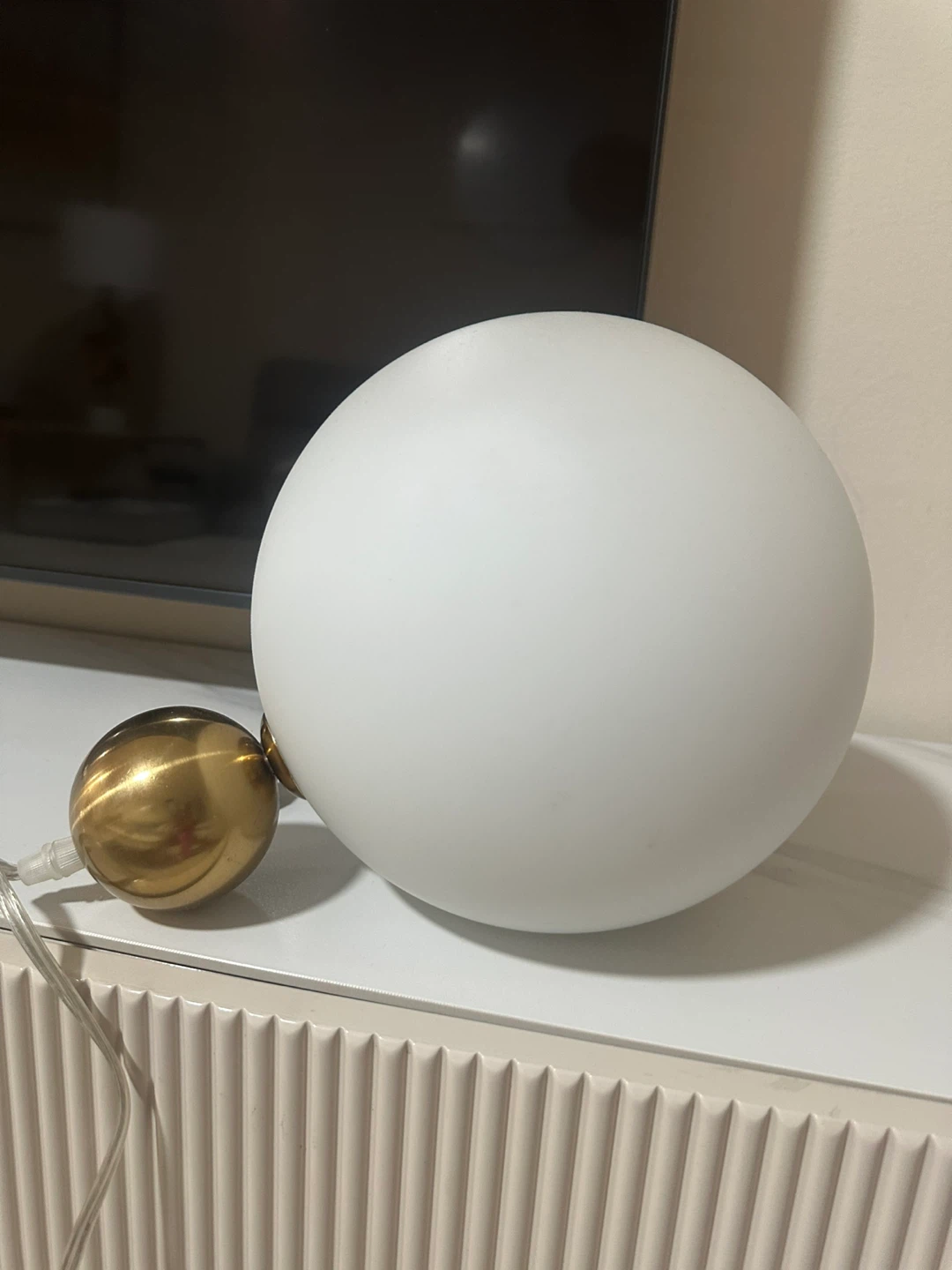 Modern Globe Lamp with Gold Accent