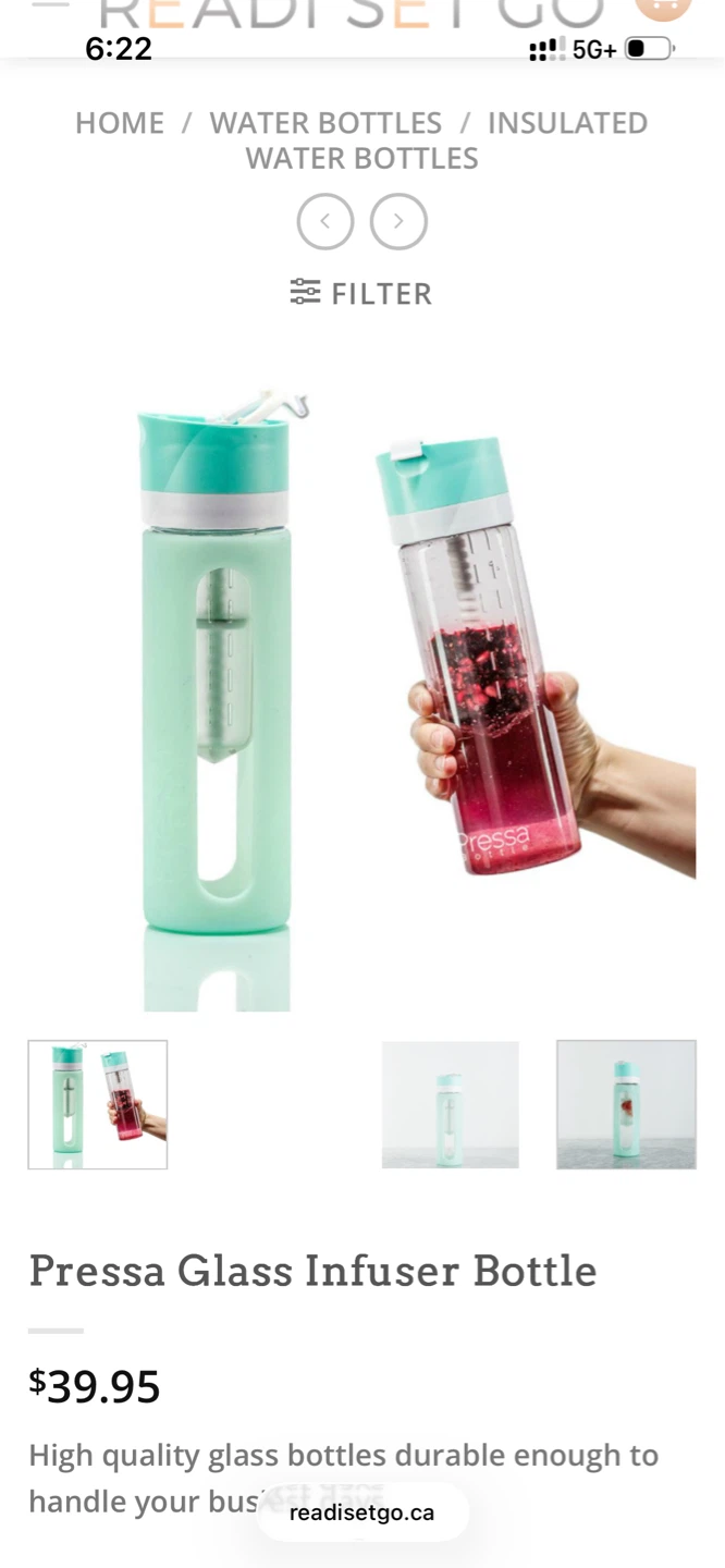 Pressa Glass Infuser Bottle