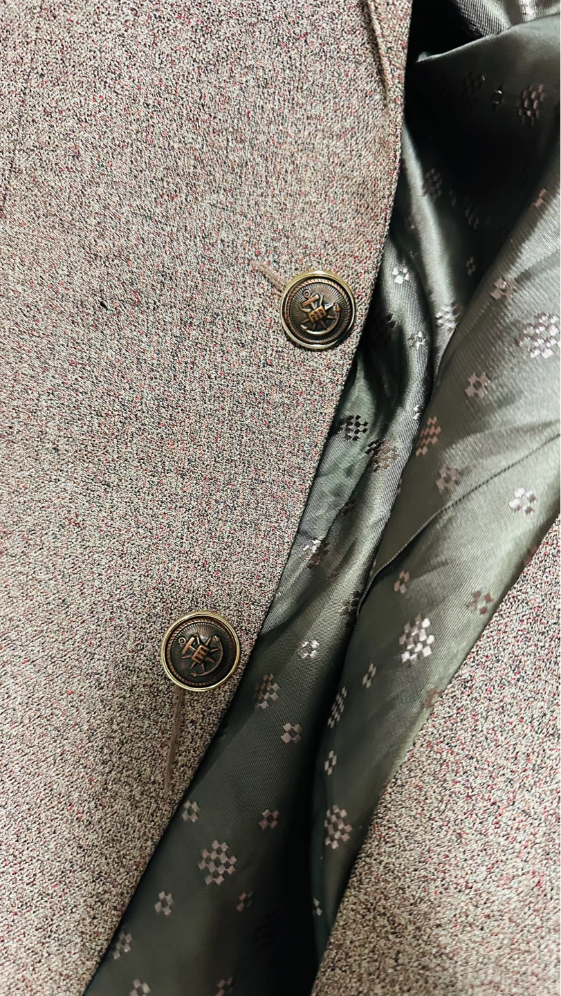 Brown Speckled Blazer and Pants Set