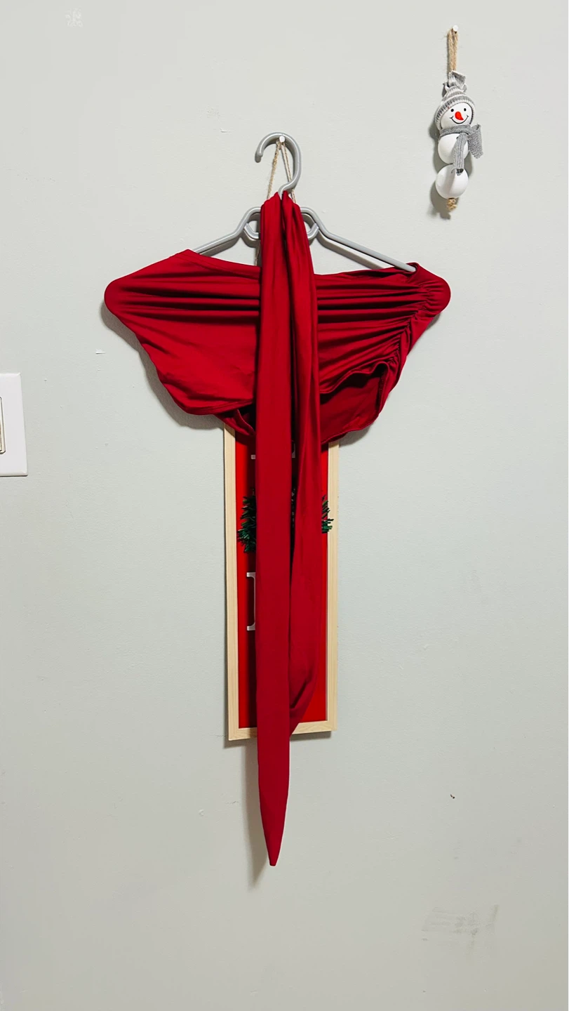 Red Ruched Infinity Dress