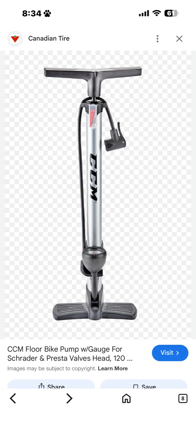 CCM Floor Bike Pump with Gauge - photo 3