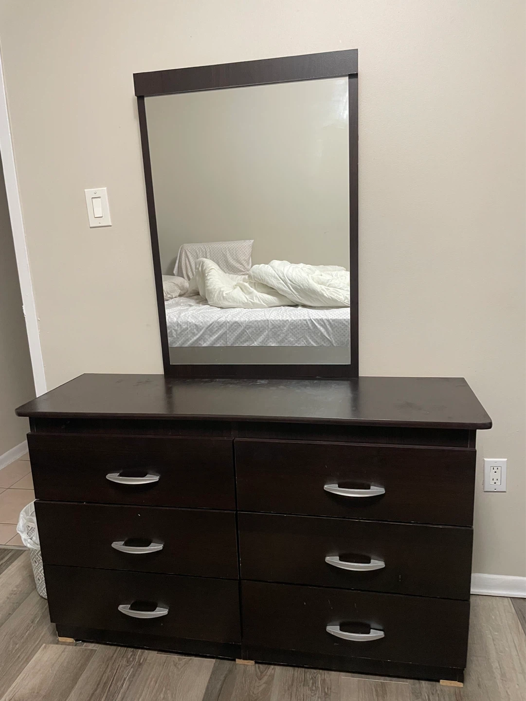 6-Drawer Espresso Dresser with Matching Mirror - photo 2