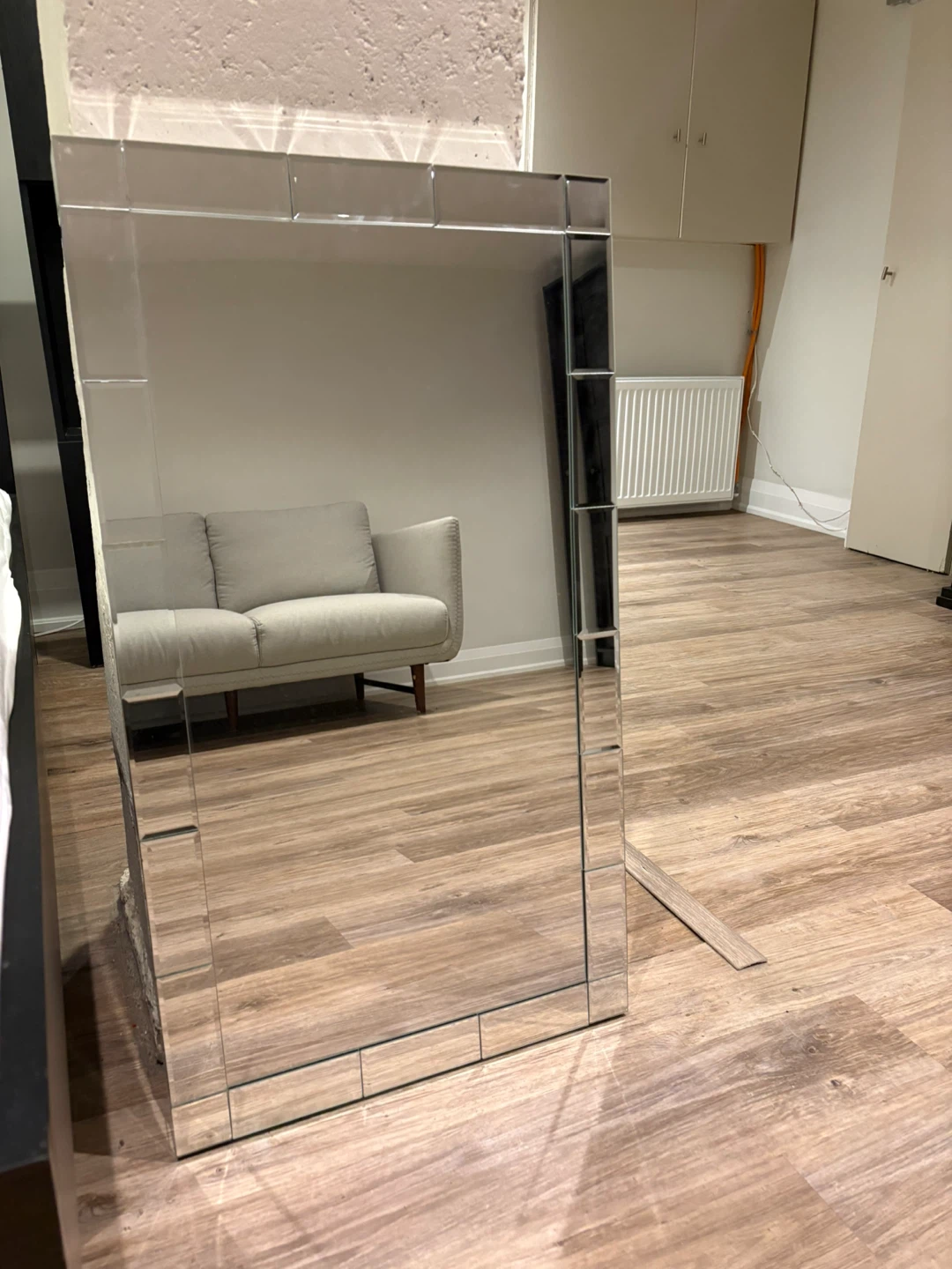 Framed Mirror with Bevelled Edge Tiles