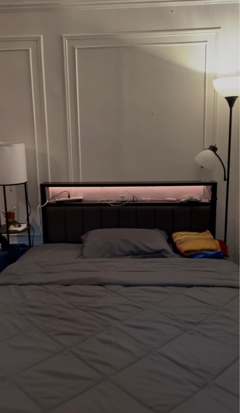 Queen/Twin Size Bed Frame with Headboard