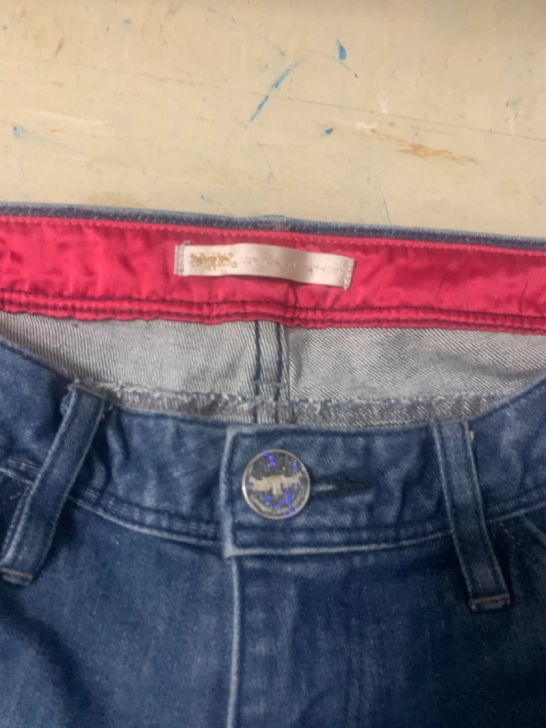 Women's Blue Jeans with Lace Inset - photo 2