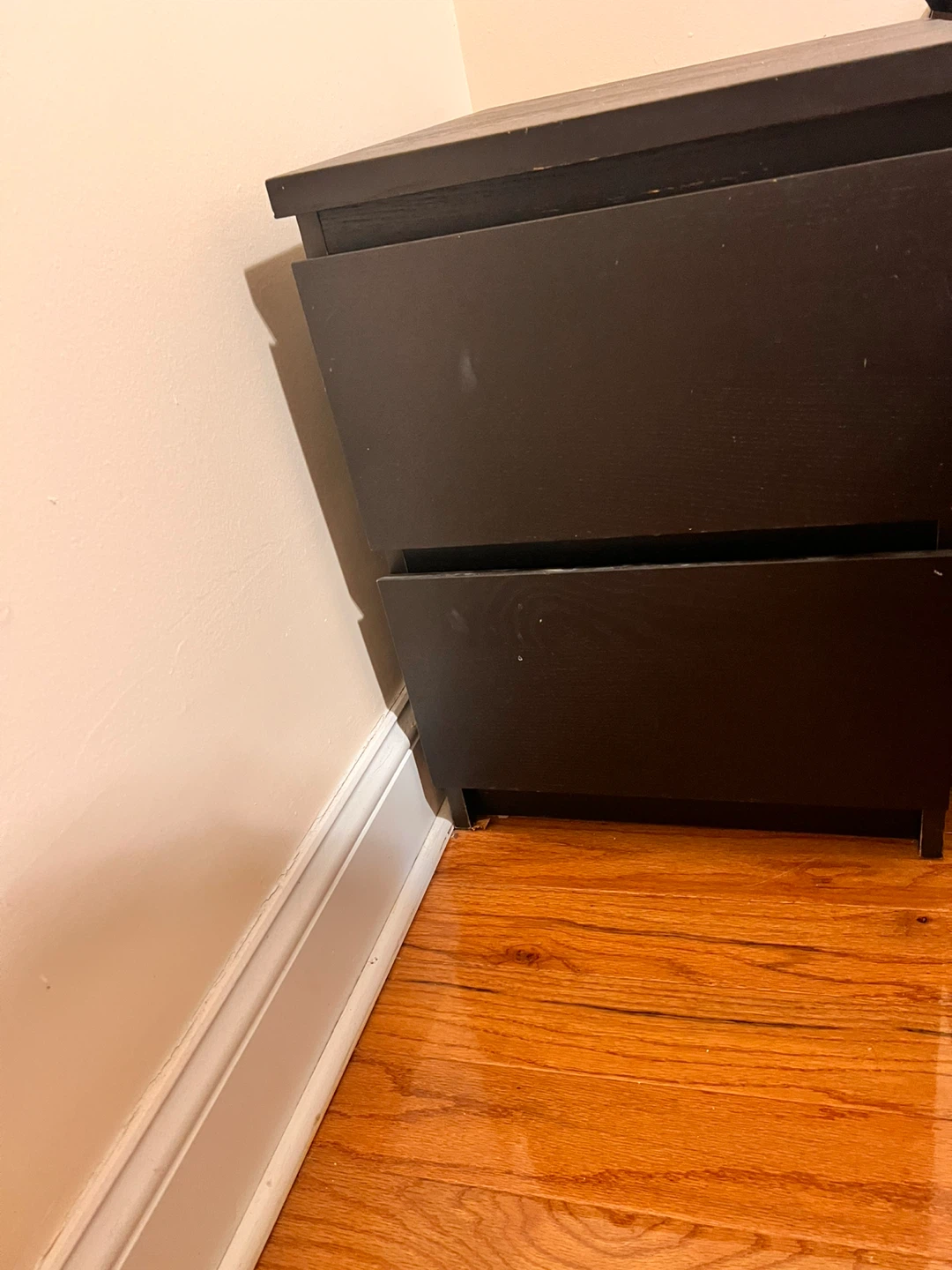 Black 2-Drawer Nightstand - photo 2