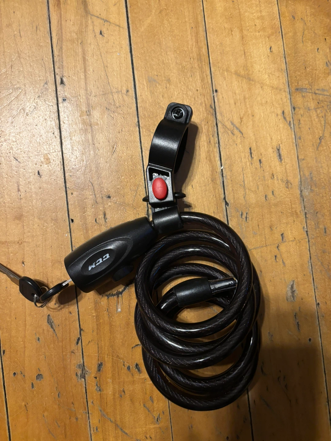 CCM Black Coiled Cable Bike Lock with Key