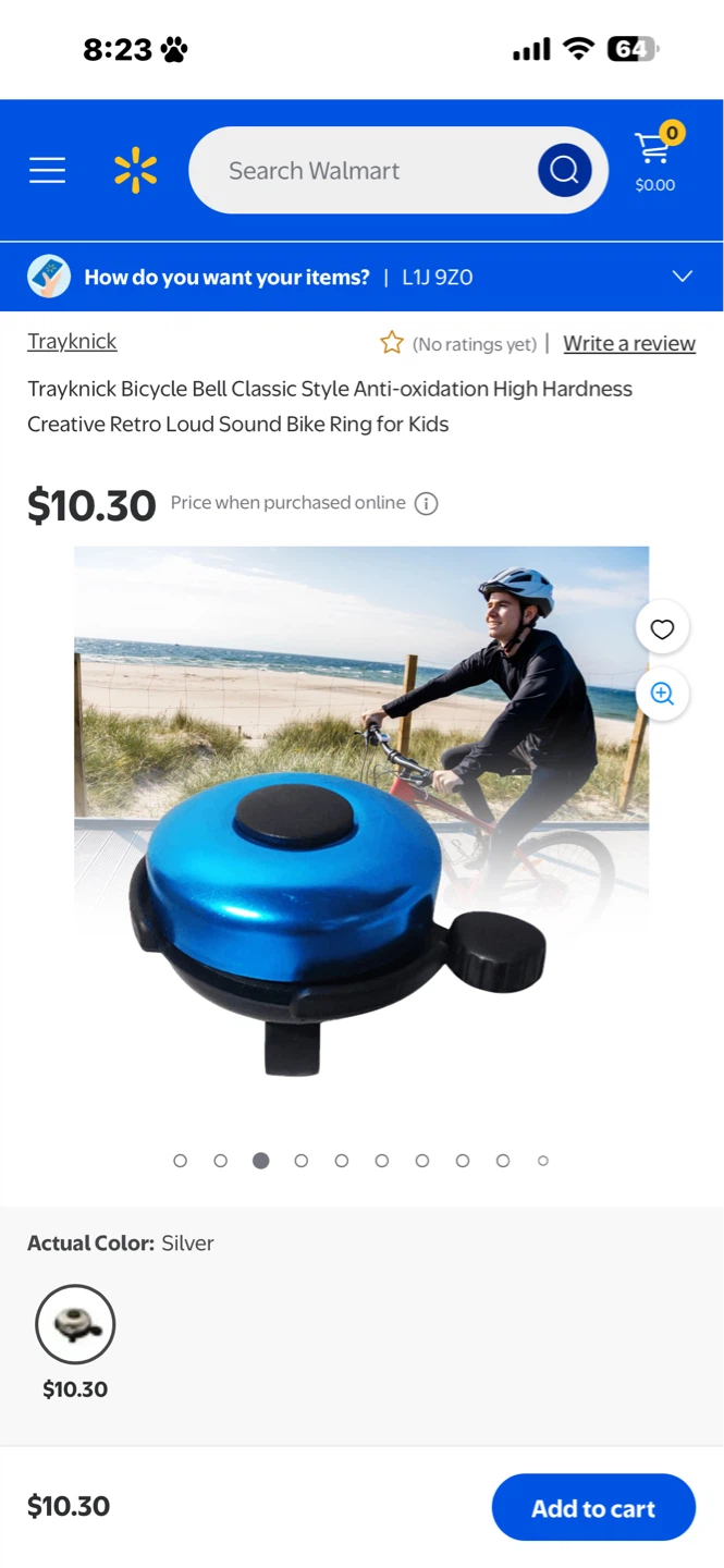 Trayknick Blue Bicycle Bell new - photo 3