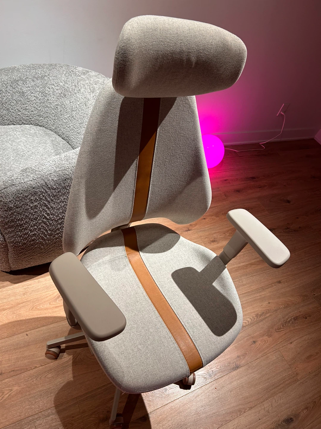 Chaise de bureau ergonomique grise et brune - photo 3