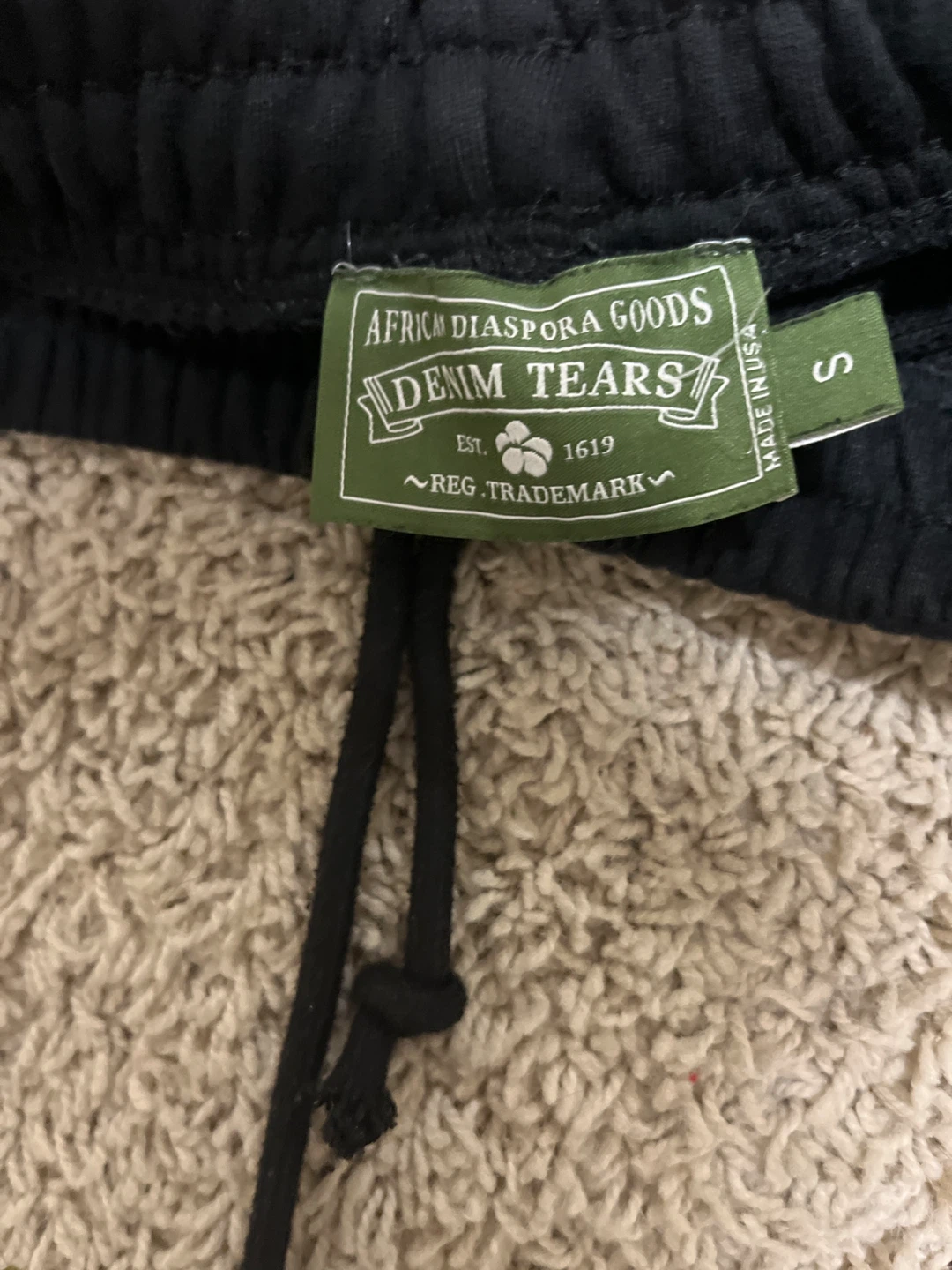 Denim Tears Sweatpants Black White Flower Print Size S - photo 3