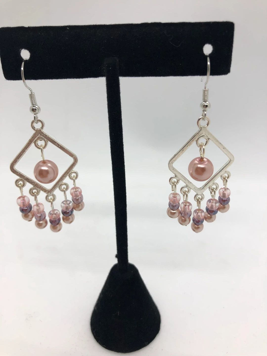 Handmade Beaded Dangle Earrings - photo 2