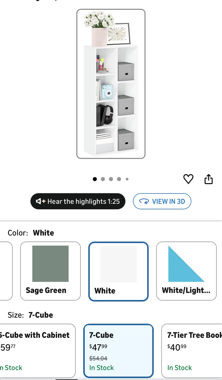 White 7-Cube Storage Shelf - photo 2