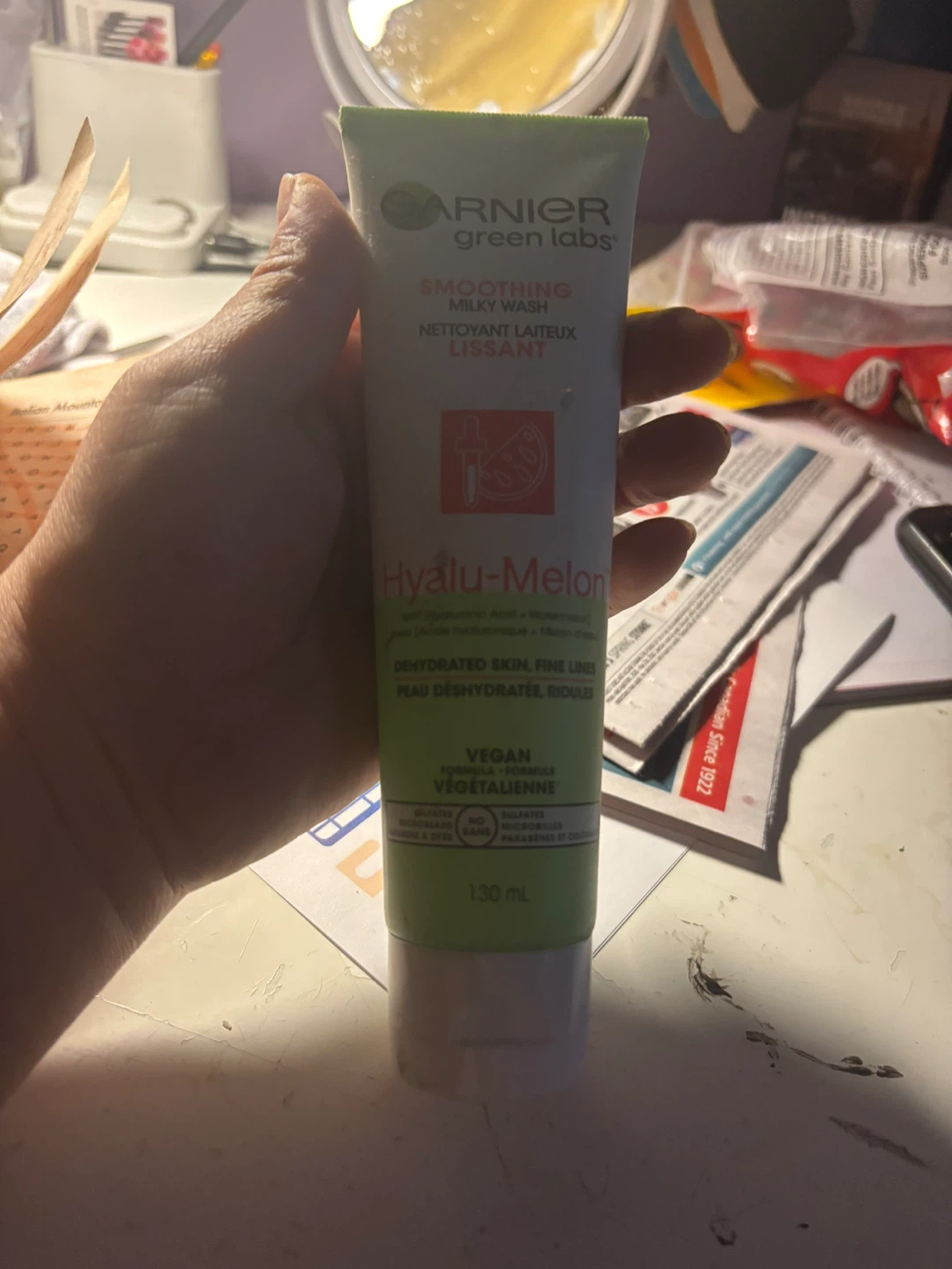 Garnier Green Labs Hyalu-Melon Smoothing Milky Wash 130 mL