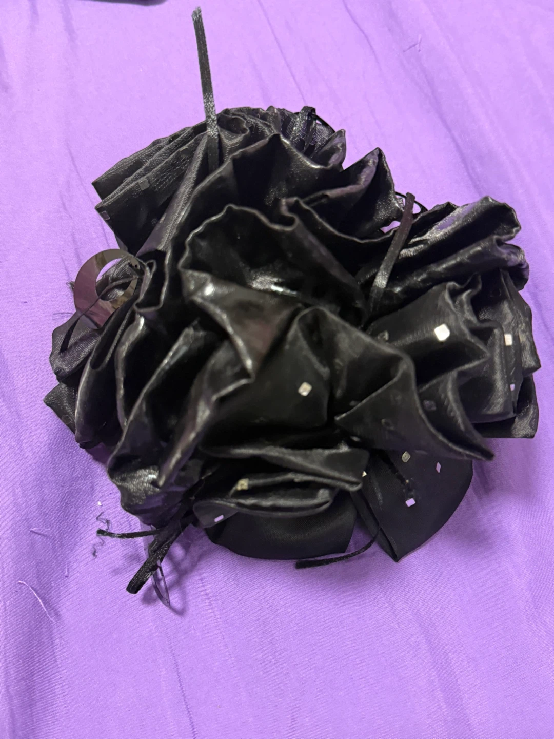Black Ruched Claw Clip