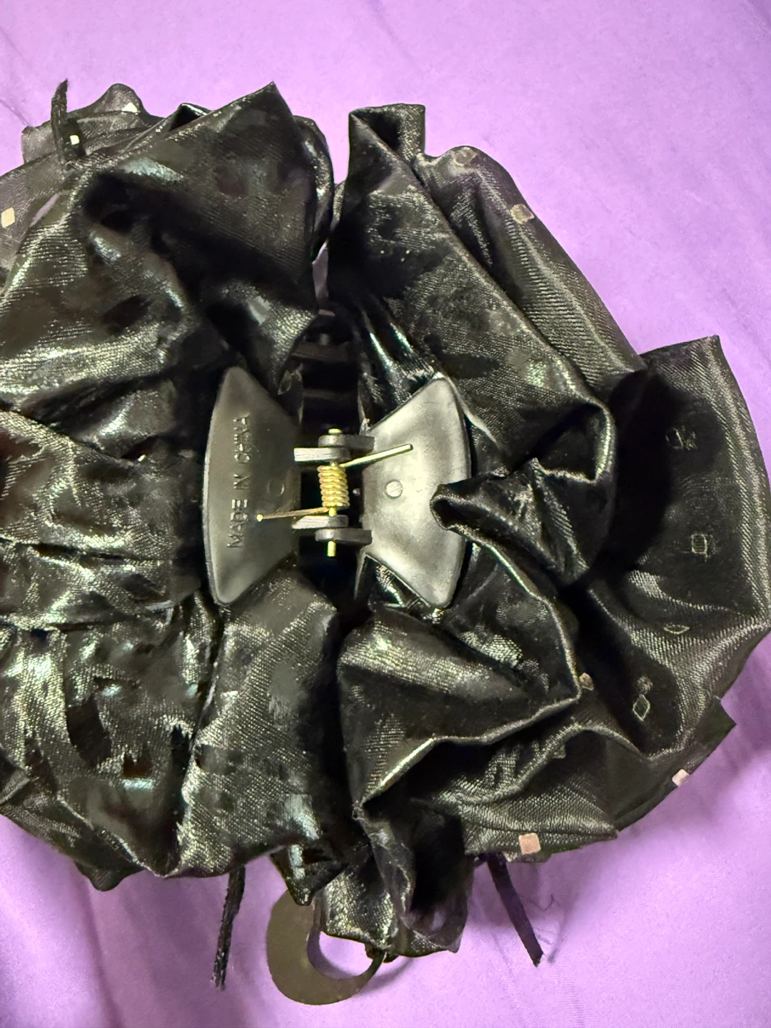 Black Ruched Claw Clip - photo 3