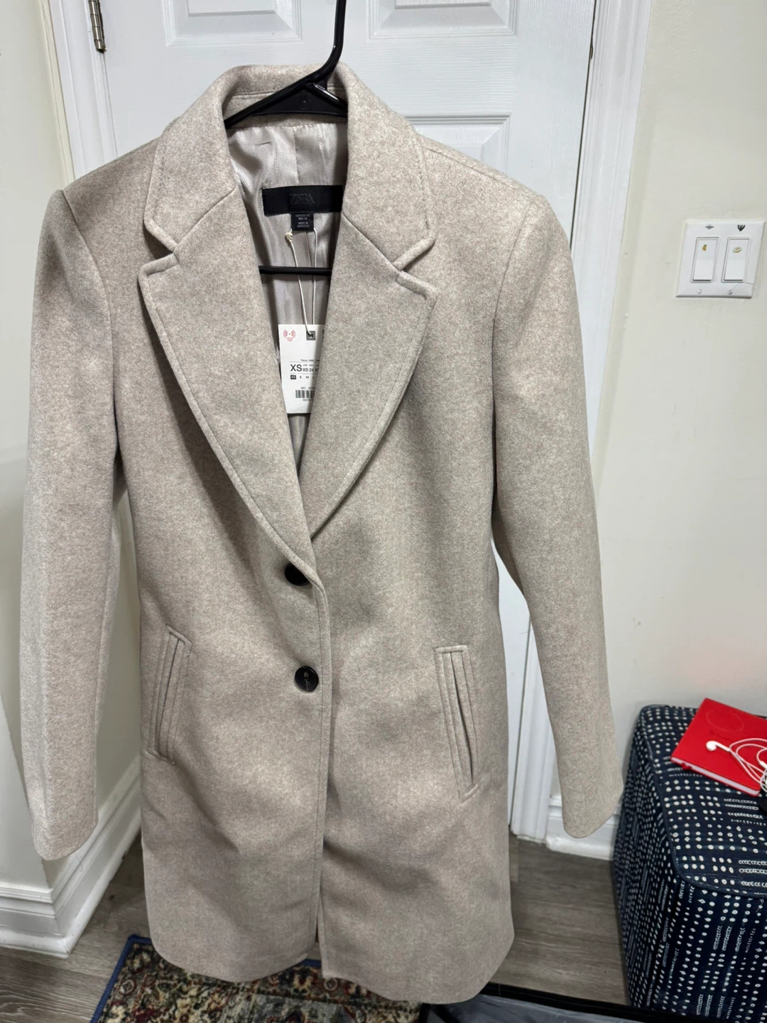 ZARA Wool Blend Coat XS - Beige