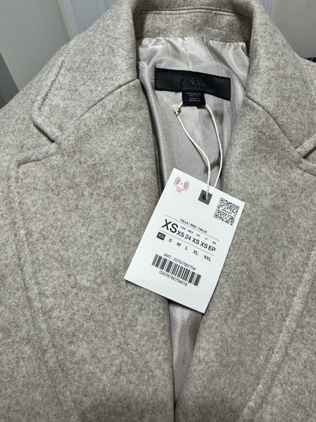 ZARA Wool Blend Coat XS - Beige - photo 3