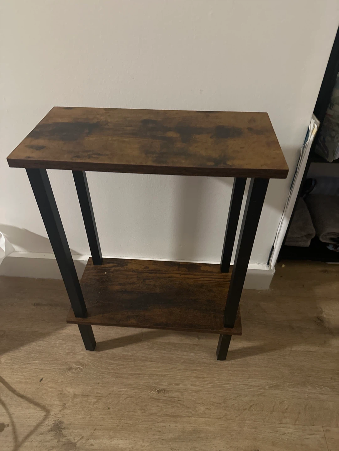 Rustic Wood and Metal Side Table