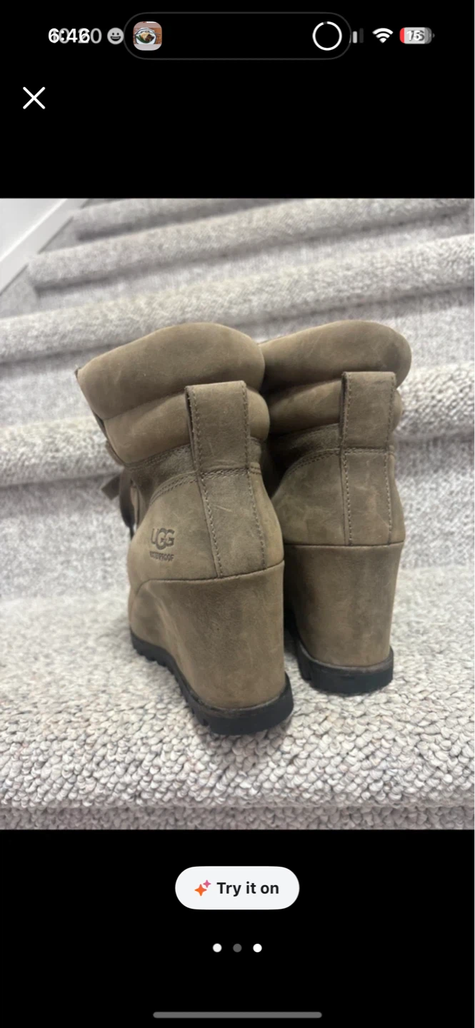 UGG Waterproof Wedge Boots 7.5