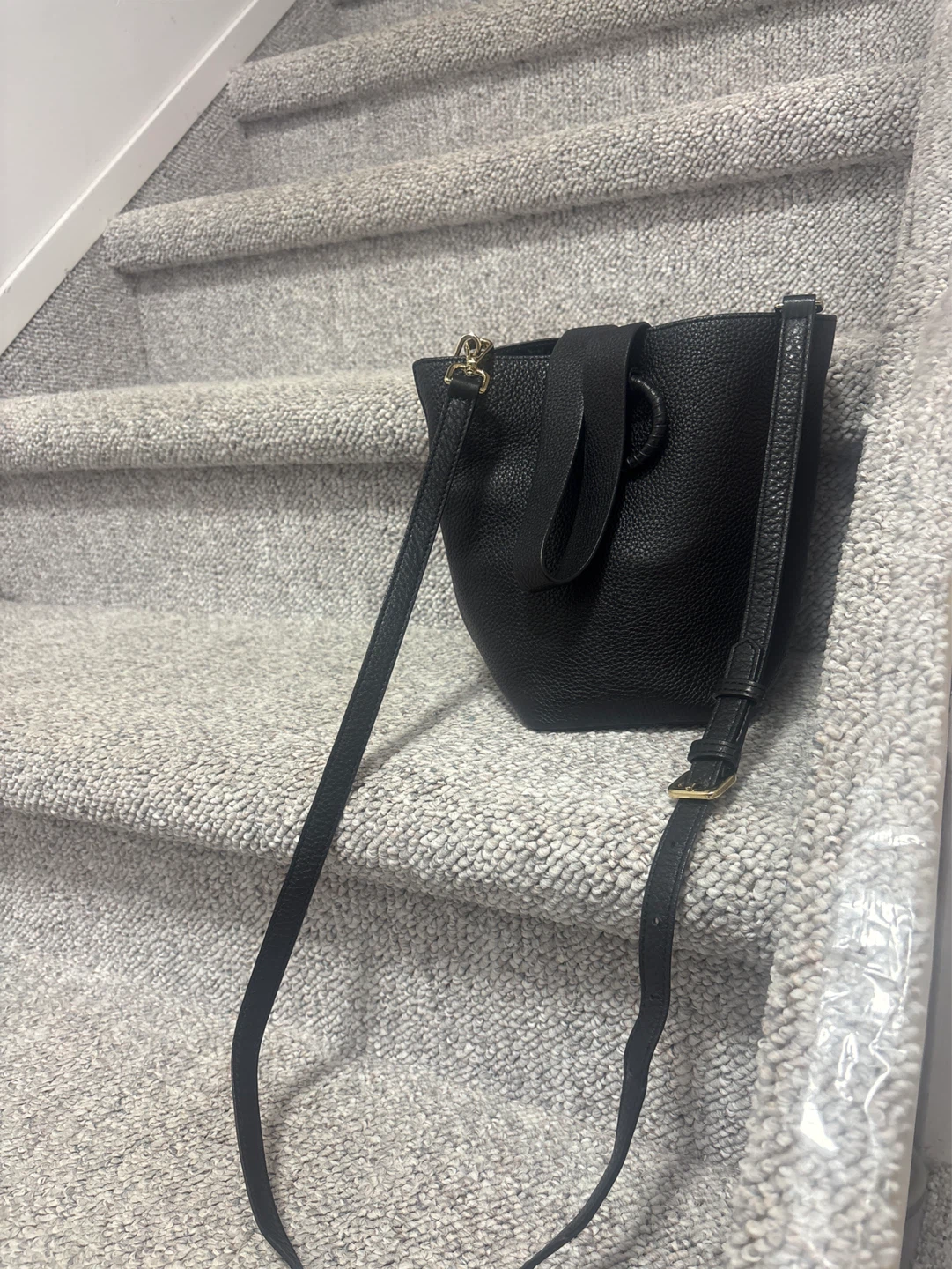 Black pebbled leather crossbody bag - photo 2
