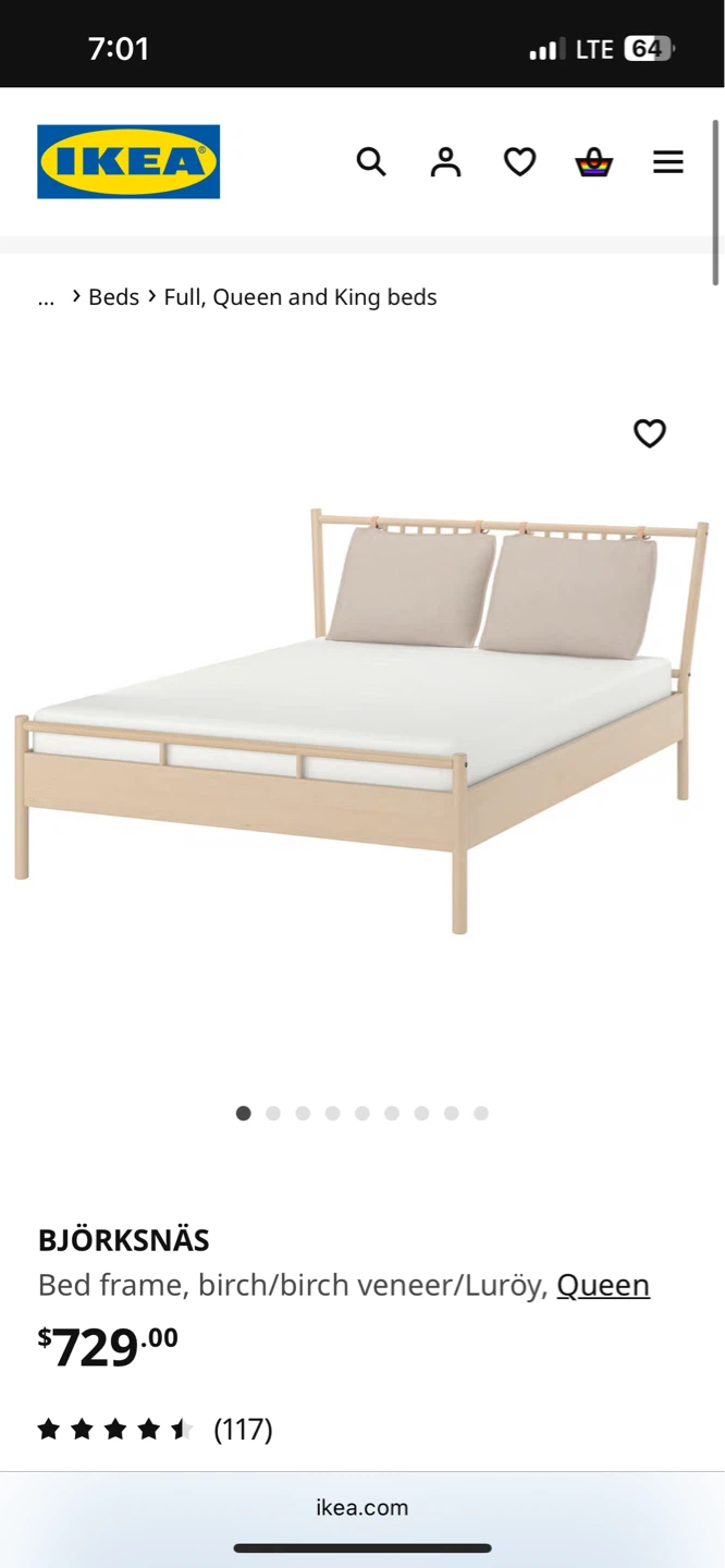 IKEA BJÖRKSNÄS Queen Bed Frame