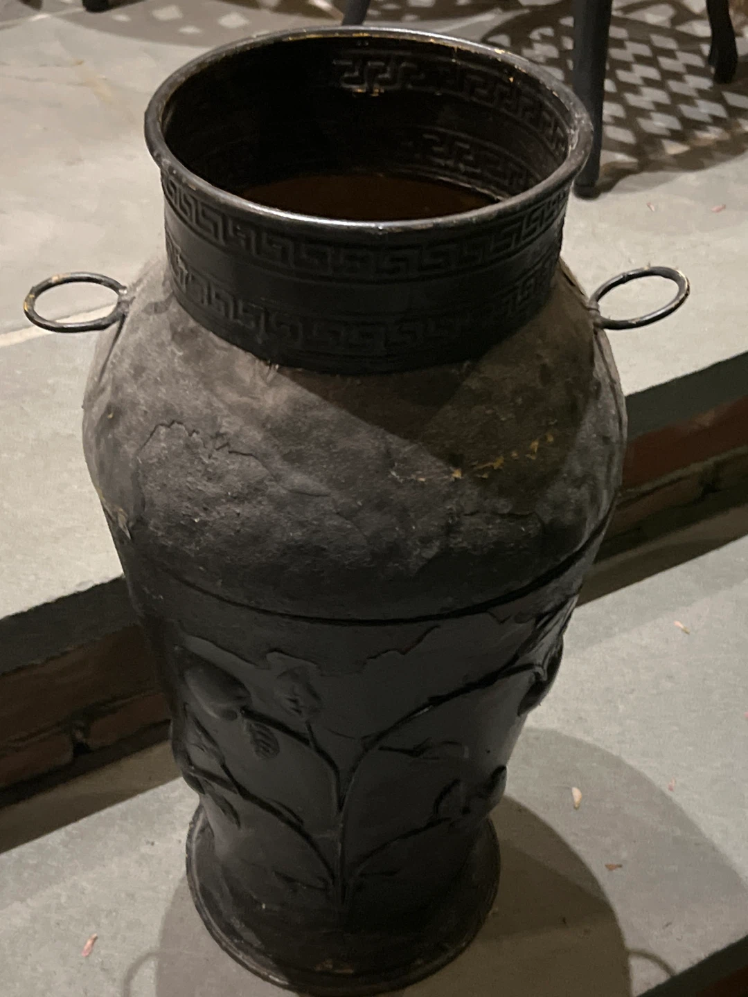 Large Vintage Metal Planter Pot - photo 4