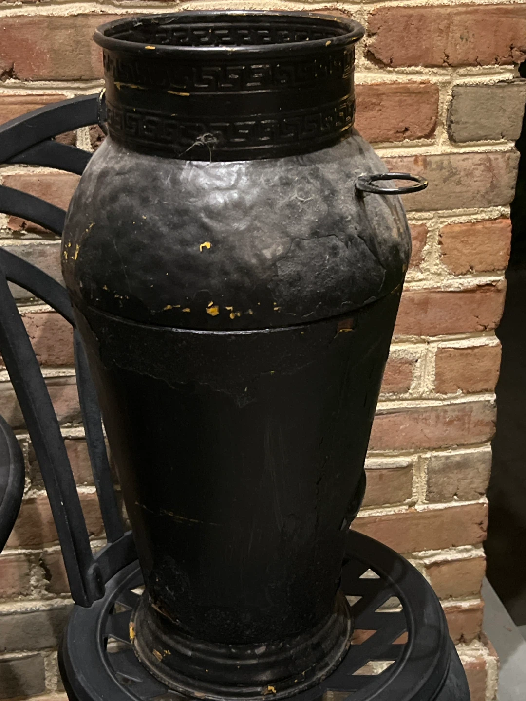 Large Vintage Metal Planter Pot