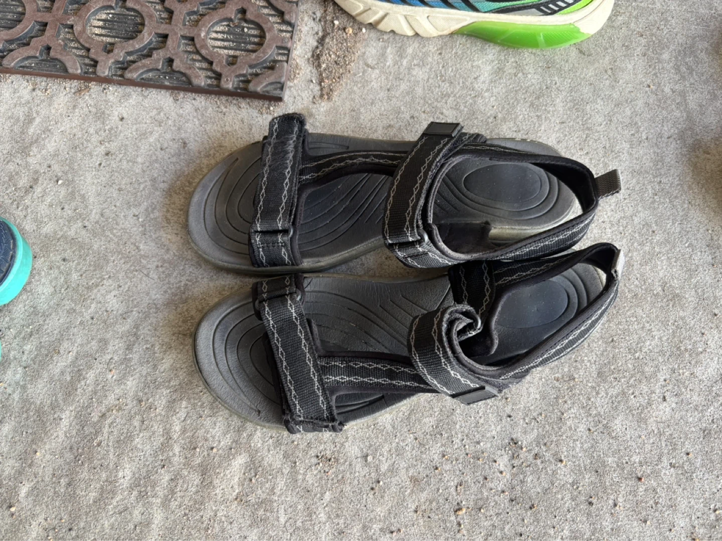 Black Outdoor Walking Sandals